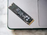 A close up of a laptop on a table
