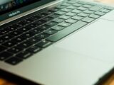 Close-up of a MacBook Pro keyboard showcasing modern electronic device design.