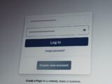 Facebook login screen with username and password fields.