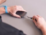 a person using a computer mouse