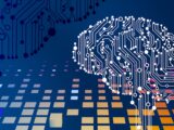 a computer circuit board with a brain on it