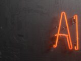 a neon neon sign that is on the side of a wall