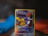 a pokemon card sitting on top of a table