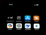 A close up of a cell phone with icons on it