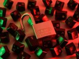 red and black love lock