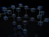 a group of cubes that are on a black surface