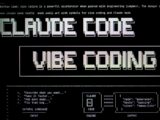 Digital art with text "claude code" and "vibe coding"